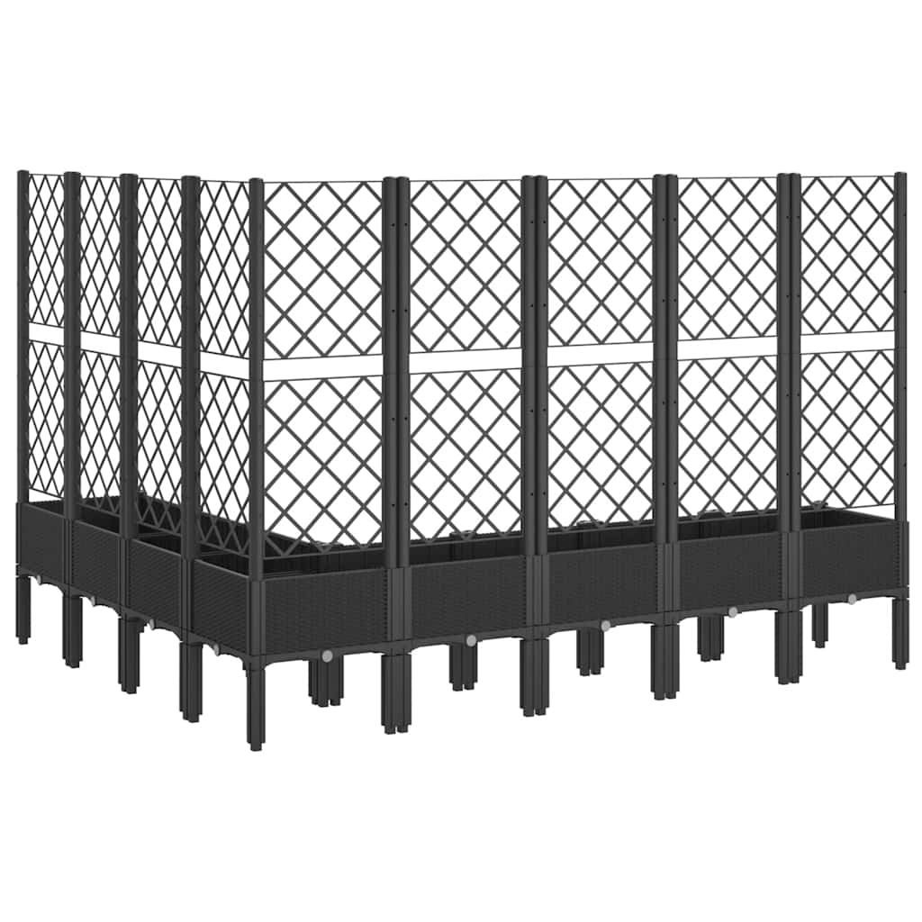 Fioriera da Giardino con Traliccio Nera 200x160x142 cm in PP | homemem39