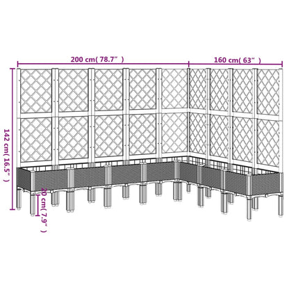 Fioriera da Giardino con Traliccio Bianco 200x160x142 cm in PP - homemem39