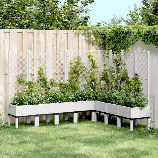 Fioriera da Giardino con Traliccio Bianco 200x160x142 cm in PP - homemem39