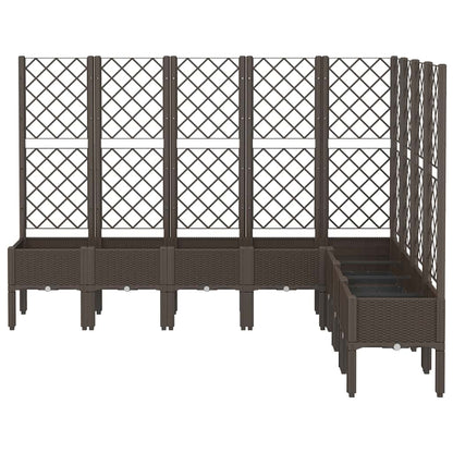 Fioriera da Giardino con Traliccio Marrone 200x160x142 cm in PP