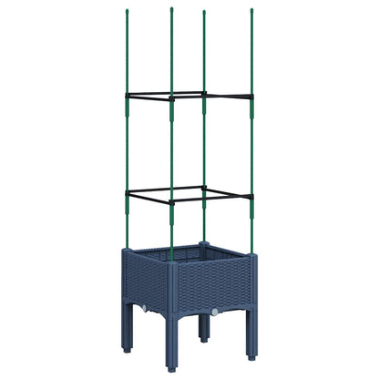 Fioriera da Giardino e Graticcio Grigio Blu 40x40x142,5 cm PP