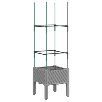 Fioriera da Giardino e Graticcio Grigio Chiaro 40x40x142,5cm PP | homemem39