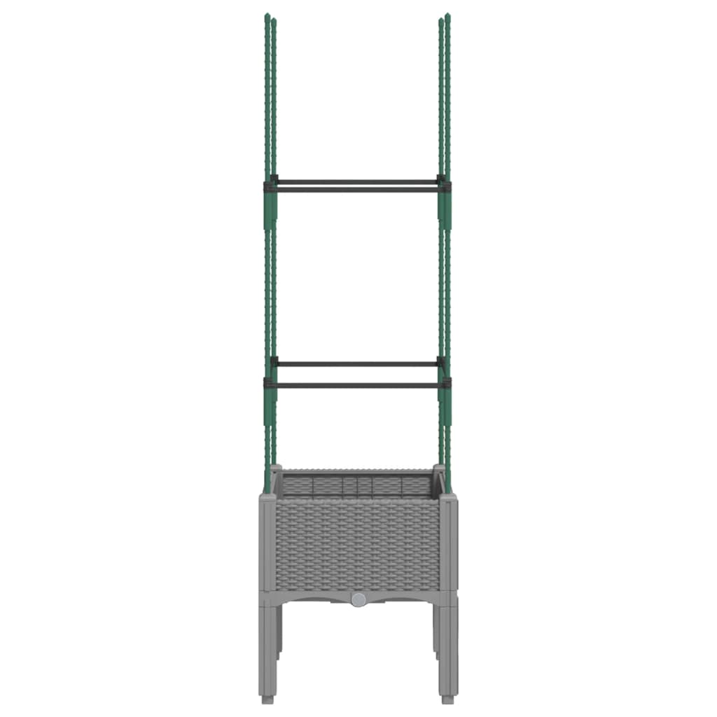 Fioriera da Giardino e Graticcio Grigio Chiaro 40x40x142,5cm PP | homemem39