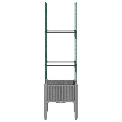 Fioriera da Giardino e Graticcio Grigio Chiaro 40x40x142,5cm PP | homemem39