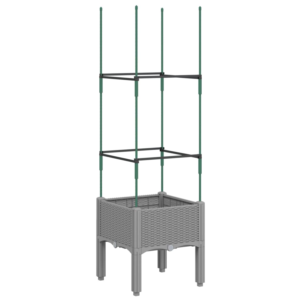 Fioriera da Giardino e Graticcio Grigio Chiaro 40x40x142,5cm PP | homemem39