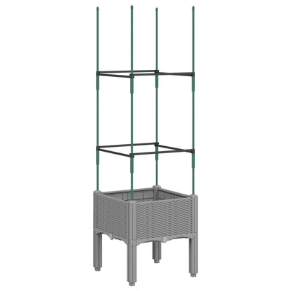 Fioriera da Giardino e Graticcio Grigio Chiaro 40x40x142,5cm PP | homemem39