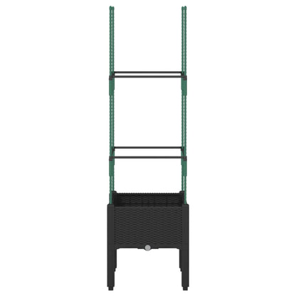 Fioriera da Giardino con Traliccio Nera 40x40x142,5 cm in PP - homemem39