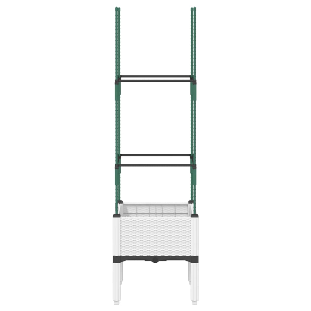 Fioriera da Giardino con Traliccio Bianco 40x40x142,5 cm in PP | homemem39