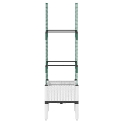 Fioriera da Giardino con Traliccio Bianco 40x40x142,5 cm in PP | homemem39