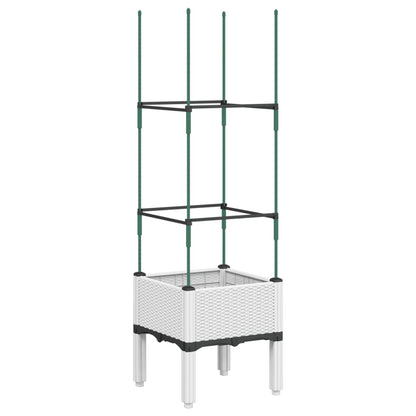 Fioriera da Giardino con Traliccio Bianco 40x40x142,5 cm in PP | homemem39