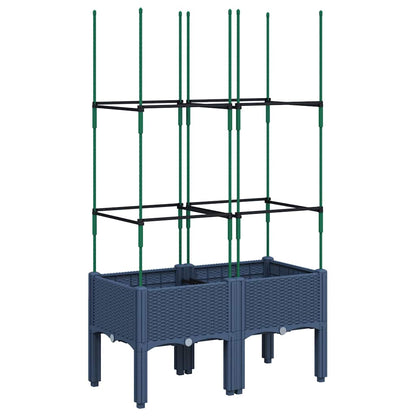 Fioriera da Giardino con Graticcio Grigio Blu 80x40x142,5cm PP | homemem39