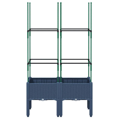 Fioriera da Giardino con Graticcio Grigio Blu 80x40x142,5cm PP | homemem39