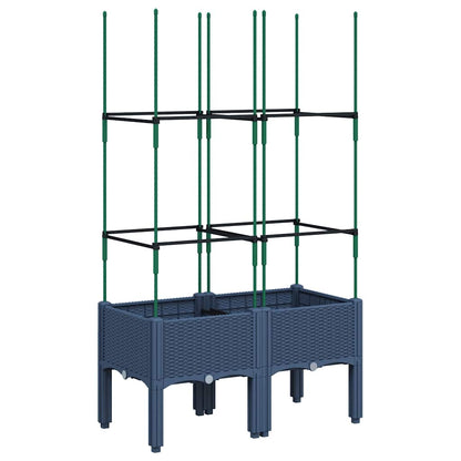 Fioriera da Giardino con Graticcio Grigio Blu 80x40x142,5cm PP | homemem39