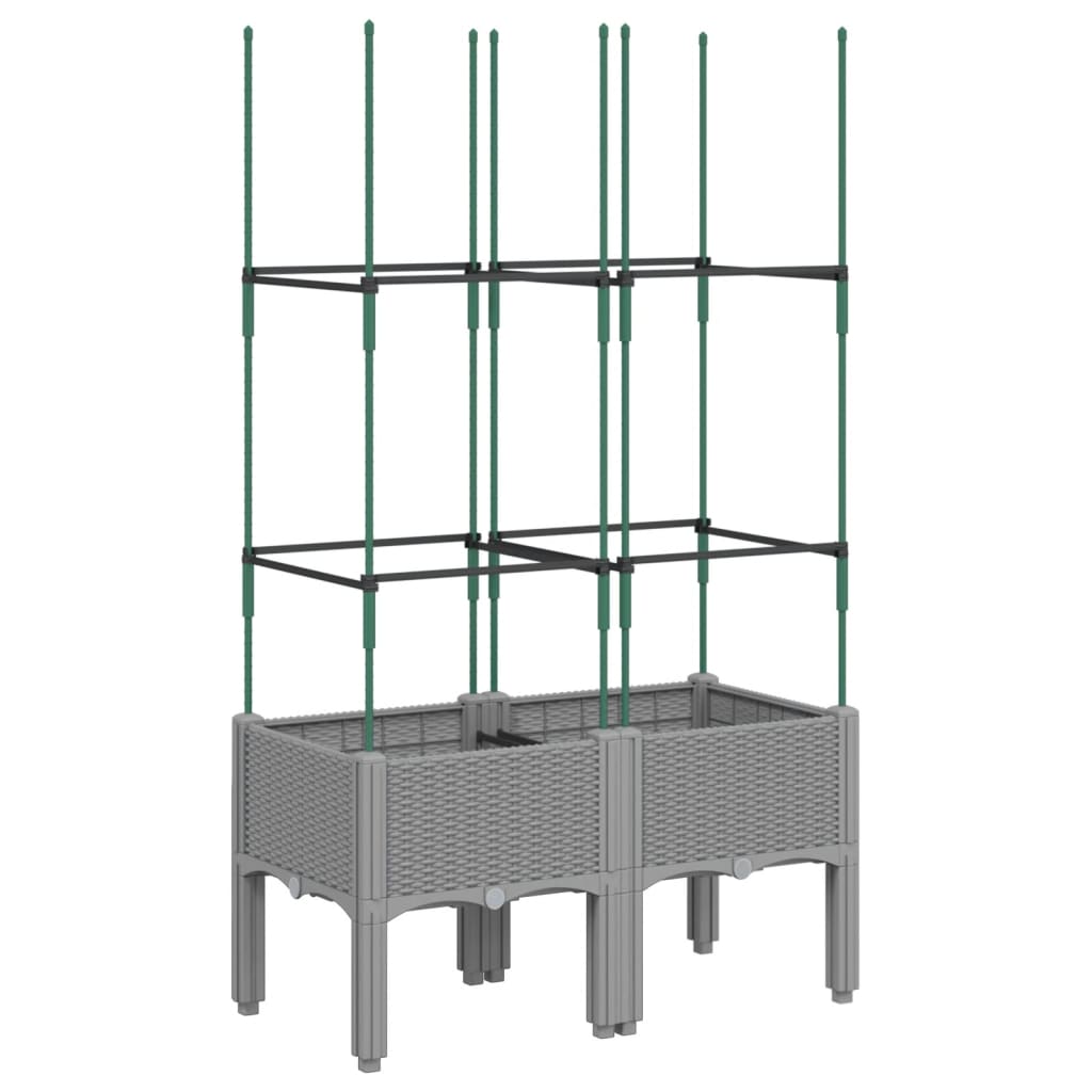 Fioriera da Giardino con Graticcio Grigio 80x40x142,5cm PP | homemem39