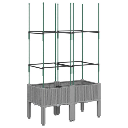 Fioriera da Giardino con Graticcio Grigio 80x40x142,5cm PP | homemem39