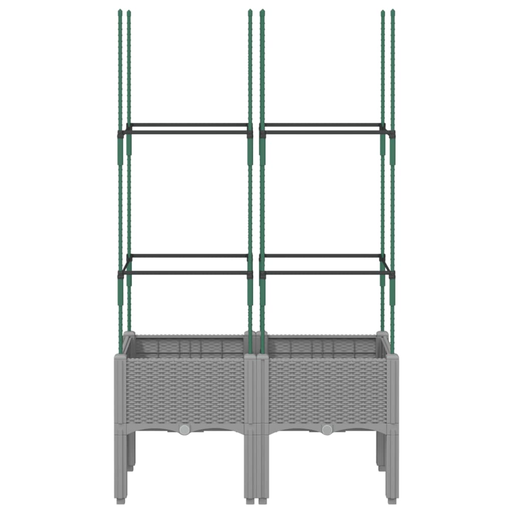 Fioriera da Giardino con Graticcio Grigio 80x40x142,5cm PP | homemem39