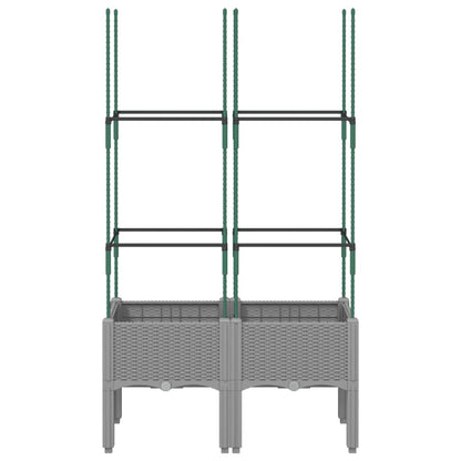 Fioriera da Giardino con Graticcio Grigio 80x40x142,5cm PP | homemem39
