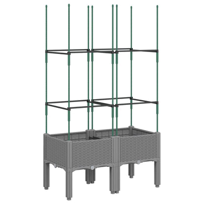 Fioriera da Giardino con Graticcio Grigio 80x40x142,5cm PP | homemem39