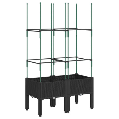 Fioriera da Giardino con Traliccio Nera 80x40x142,5 cm in PP | homemem39
