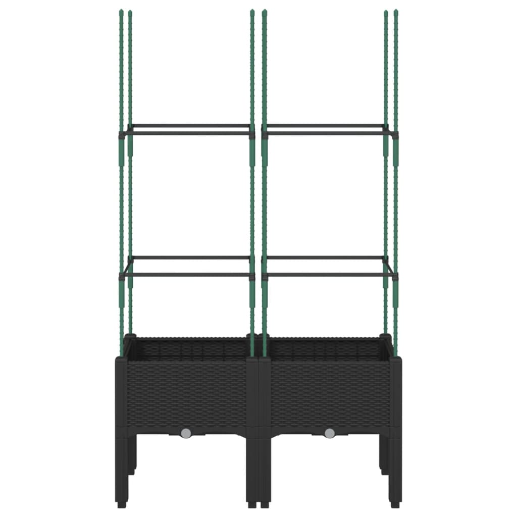 Fioriera da Giardino con Traliccio Nera 80x40x142,5 cm in PP | homemem39