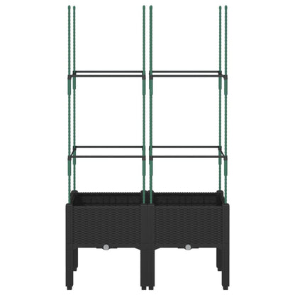 Fioriera da Giardino con Traliccio Nera 80x40x142,5 cm in PP | homemem39
