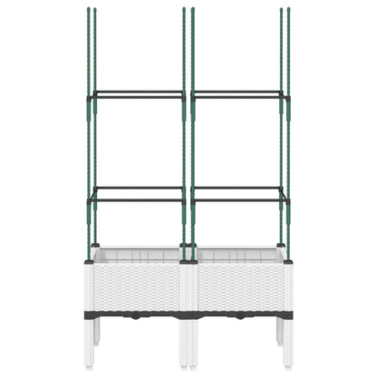 Fioriera da Giardino con Graticcio Bianco 80x40x142,5 cm PP