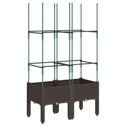 Fioriera da Giardino con Traliccio Marrone 80x40x142,5 cm in PP - homemem39