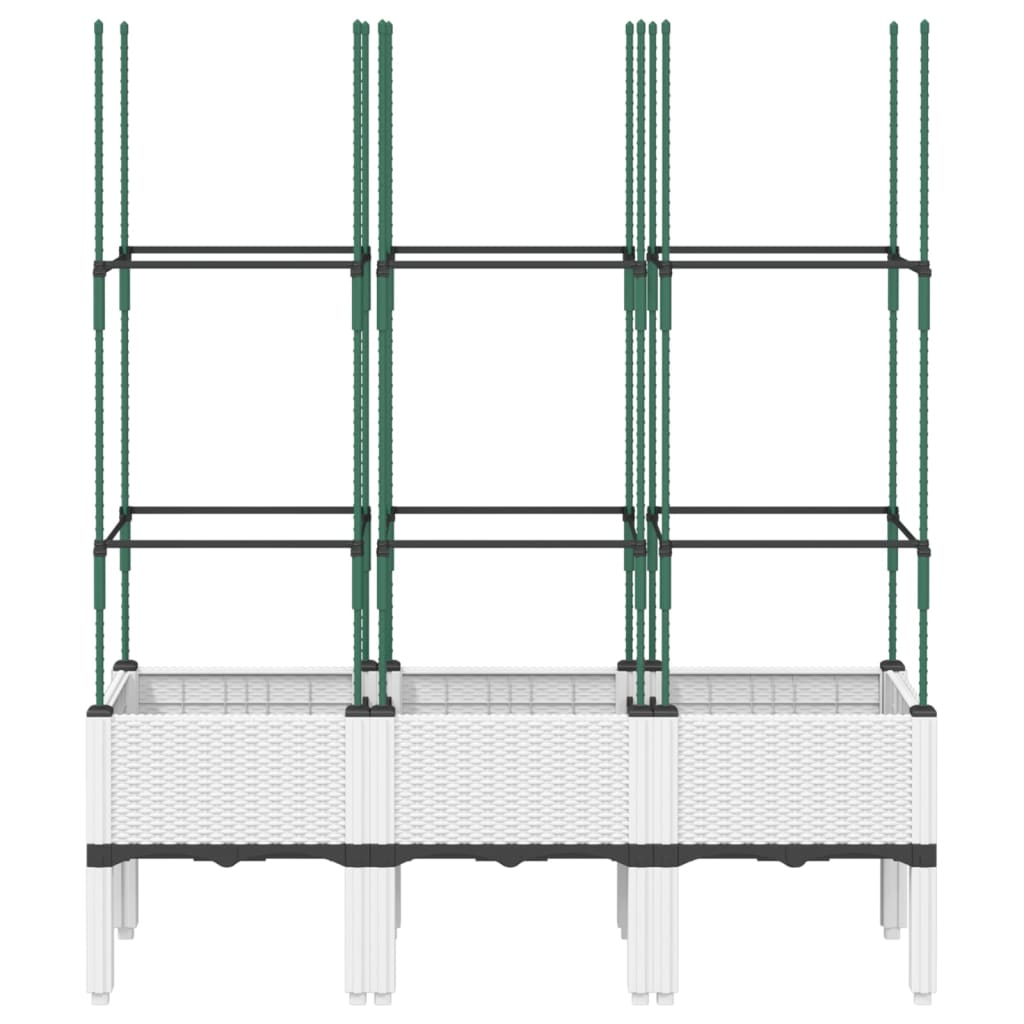 Fioriera da Giardino con Graticcio Bianco 120x40x142,5 cm PP | homemem39