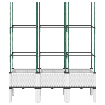 Fioriera da Giardino con Graticcio Bianco 120x40x142,5 cm PP | homemem39