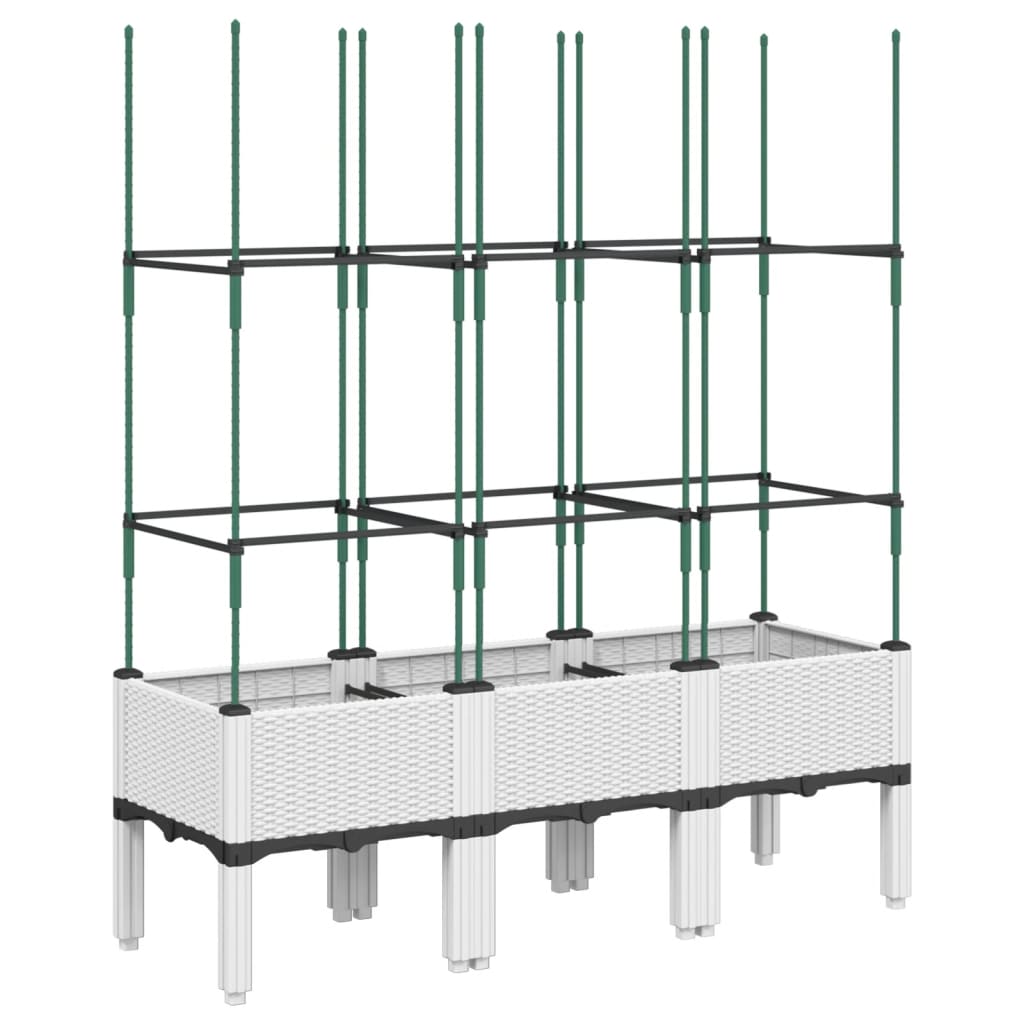 Fioriera da Giardino con Graticcio Bianco 120x40x142,5 cm PP | homemem39