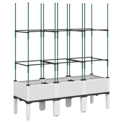Fioriera da Giardino con Graticcio Bianco 120x40x142,5 cm PP | homemem39