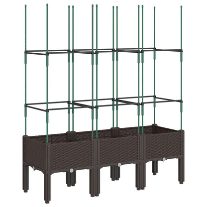 Fioriera da Giardino con Traliccio Marrone 120x40x142,5cm in PP | homemem39