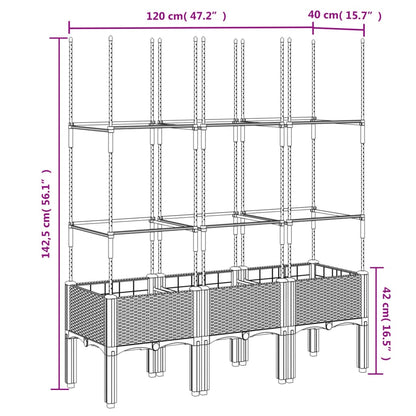 Fioriera da Giardino con Traliccio Marrone 120x40x142,5cm in PP | homemem39