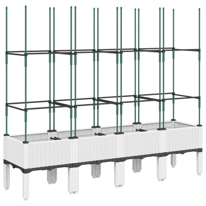 Fioriera da Giardino con Graticcio Bianco 160x40x142,5 cm PP | homemem39