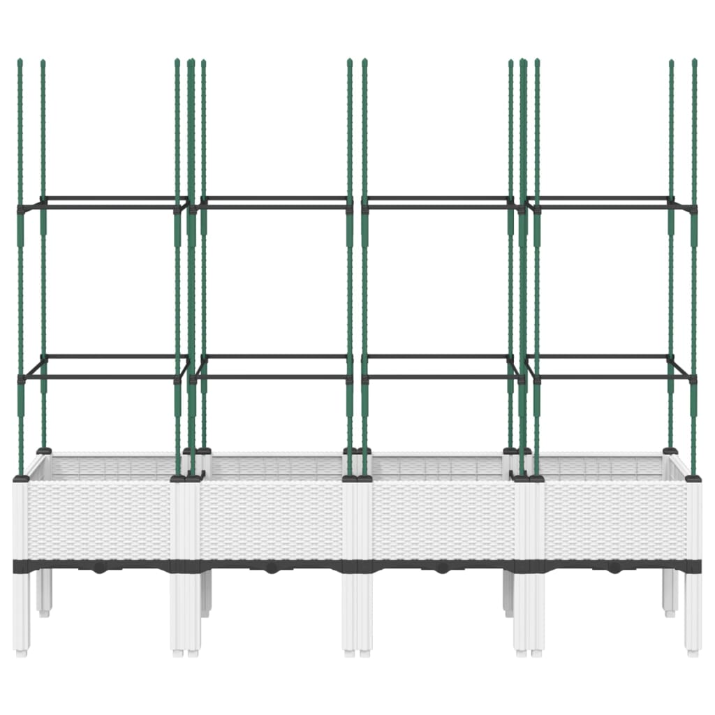 Fioriera da Giardino con Graticcio Bianco 160x40x142,5 cm PP | homemem39