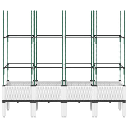 Fioriera da Giardino con Graticcio Bianco 160x40x142,5 cm PP | homemem39