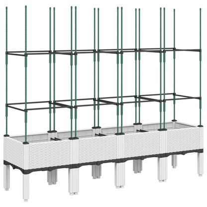 Fioriera da Giardino con Graticcio Bianco 160x40x142,5 cm PP | homemem39