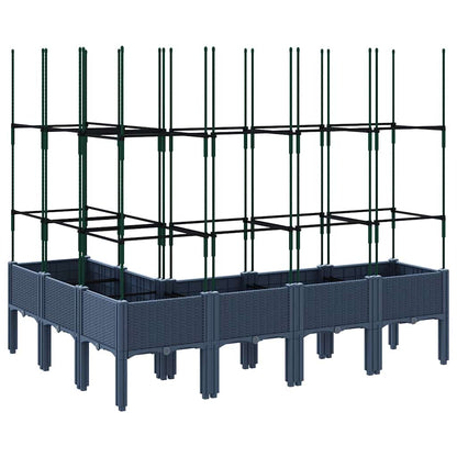 Fioriera Giardino con Graticcio Grigio Blu 160x120x142,5 cm PP | homemem39