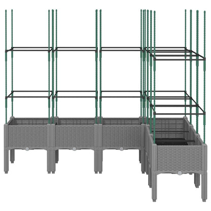 Fioriera Giardino con Graticcio Grigio 160x120x142,5 cm PP