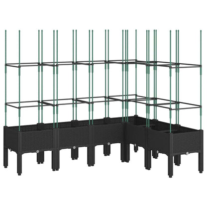 Fioriera da Giardino con Traliccio Nera 160x120x142,5 cm in PP