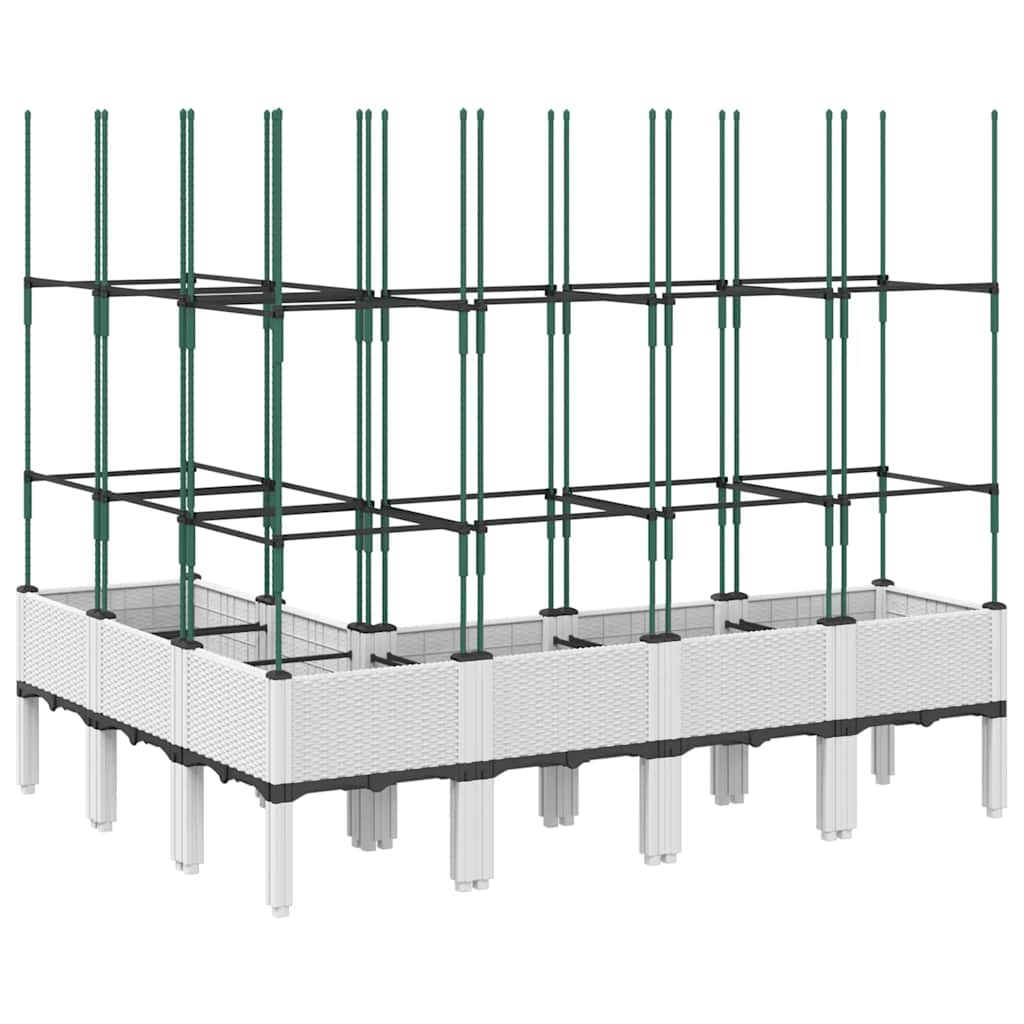 Fioriera da Giardino con Graticcio Bianco 160x120x142,5cm in PP | homemem39