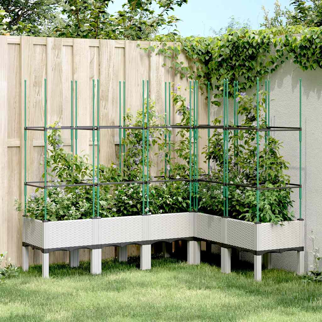 Fioriera da Giardino con Graticcio Bianco 160x120x142,5cm in PP | homemem39