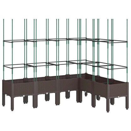 Fioriera Giardino con Graticcio Marrone 160x120x142,5 cm in PP