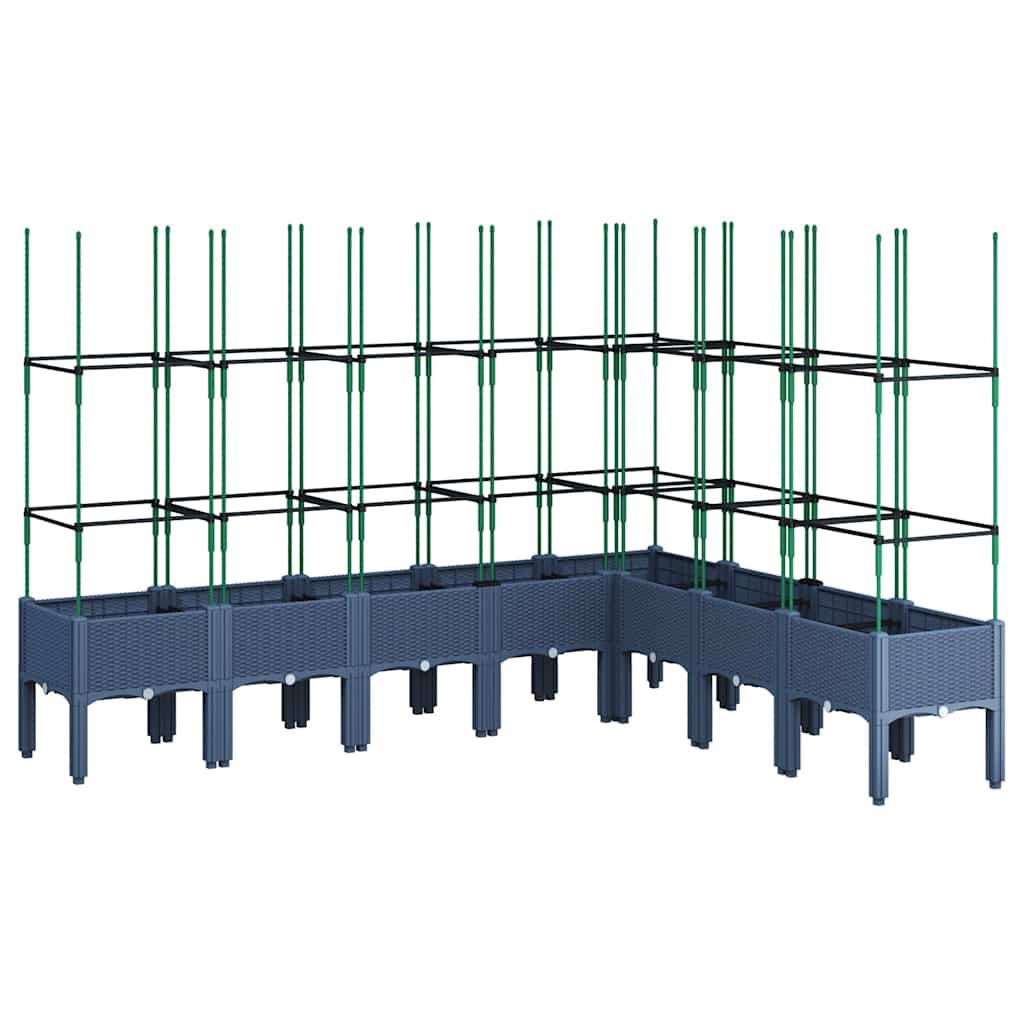 Fioriera Giardino con Traliccio Grigio Blu 200x160x142,5 cm PP | homemem39