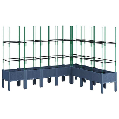 Fioriera Giardino con Traliccio Grigio Blu 200x160x142,5 cm PP | homemem39