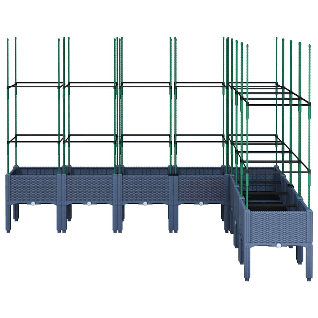 Fioriera Giardino con Traliccio Grigio Blu 200x160x142,5 cm PP | homemem39
