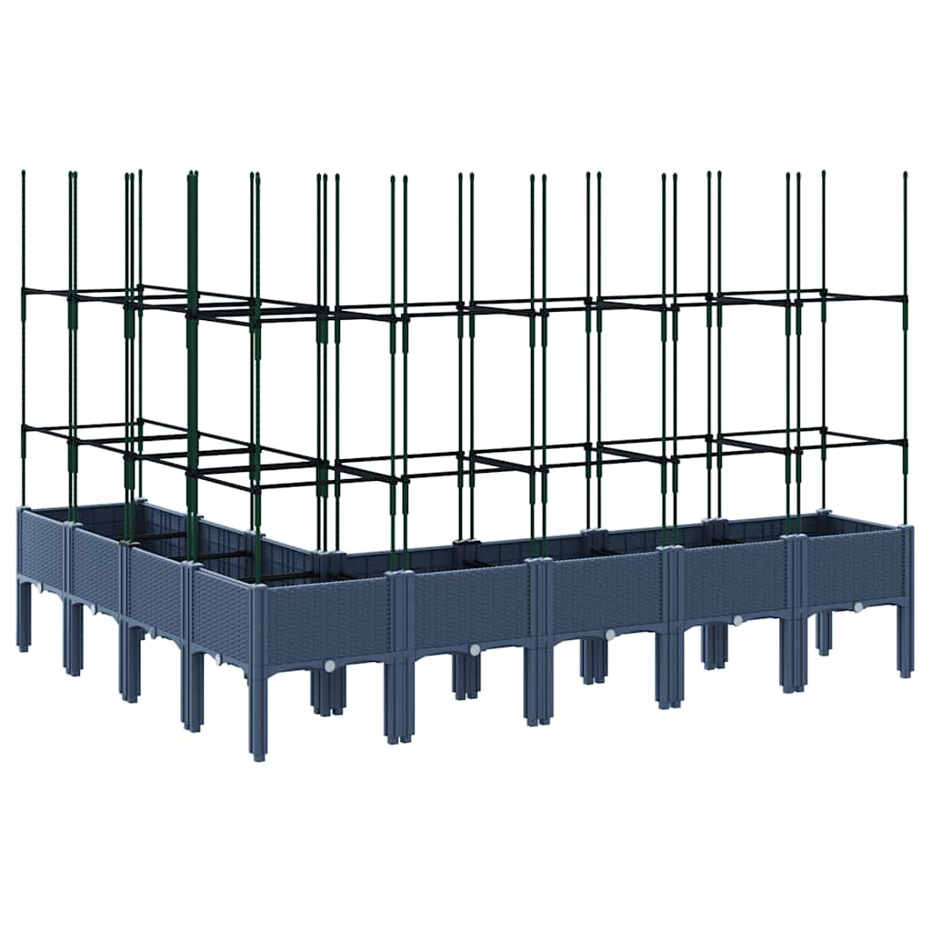 Fioriera Giardino con Traliccio Grigio Blu 200x160x142,5 cm PP | homemem39