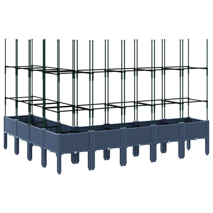 Fioriera Giardino con Traliccio Grigio Blu 200x160x142,5 cm PP | homemem39