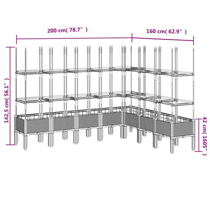 Fioriera Giardino con Traliccio Grigio Blu 200x160x142,5 cm PP | homemem39
