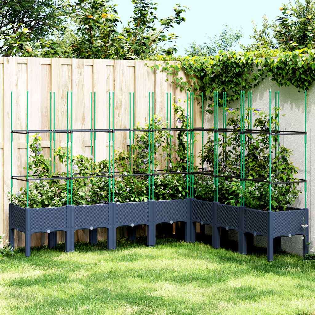 Fioriera Giardino con Traliccio Grigio Blu 200x160x142,5 cm PP | homemem39